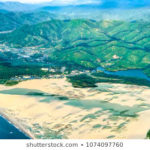 空から見た鳥取砂丘