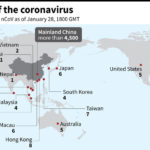 新型コロナウイルス世界分布